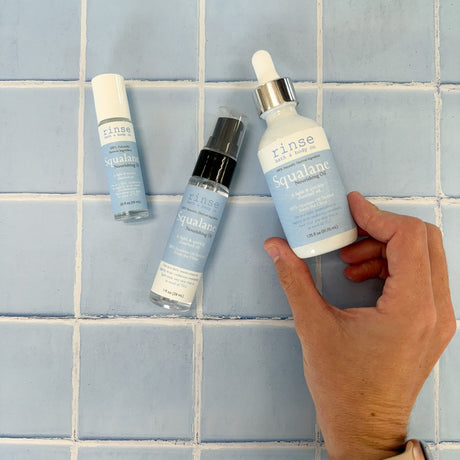 Squalane natural facial oil serum from Rinse - lightweight face serum - back label