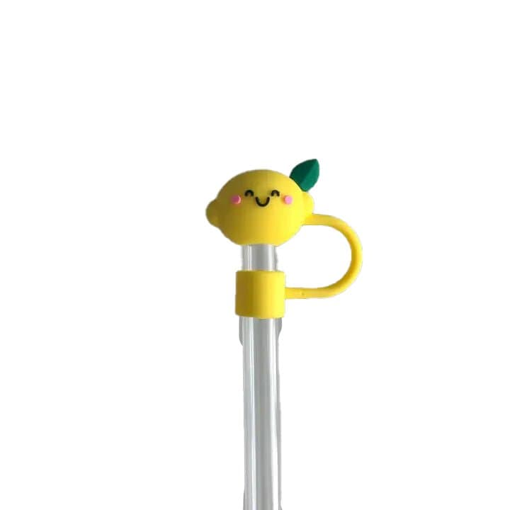 Handmade Straw Cover 10mm Happy Lemon - naturally derived - alternate angle