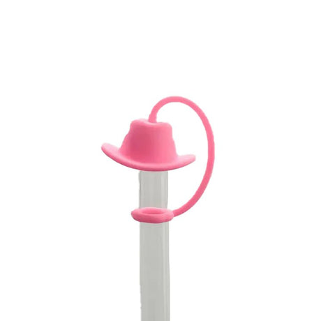 Rinse Straw Cover 10mm Pink Hat - handmade with care - alternate angle