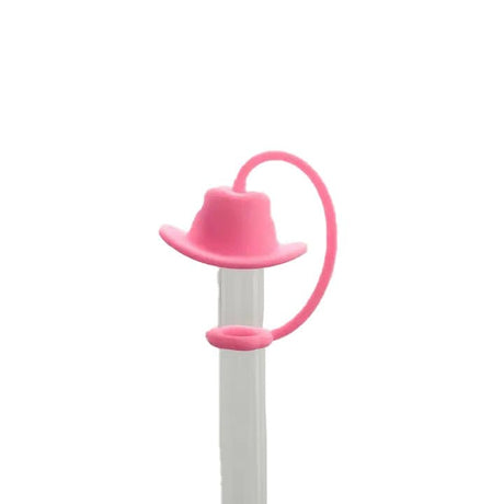 Rinse Straw Cover 10mm Pink Hat - handmade with care - alternate angle