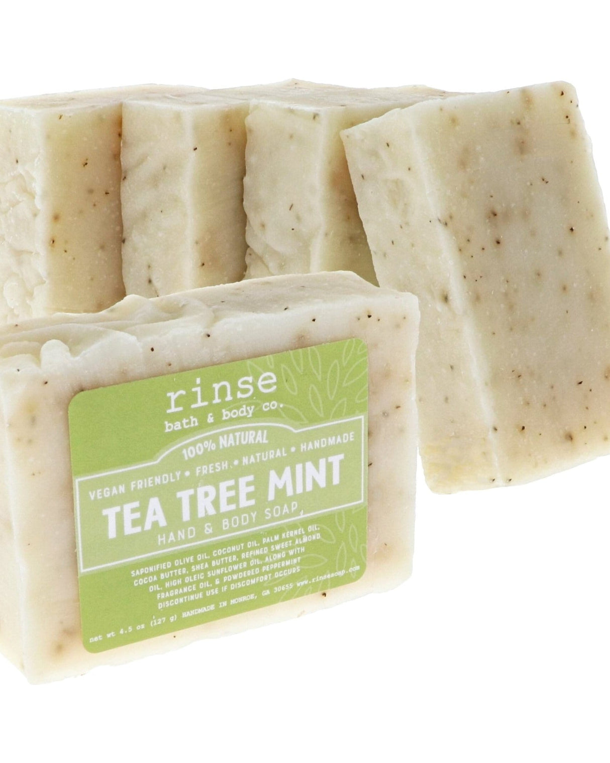 handmade natural bar soap in Tea Tree Mint by Rinse Bath & Body