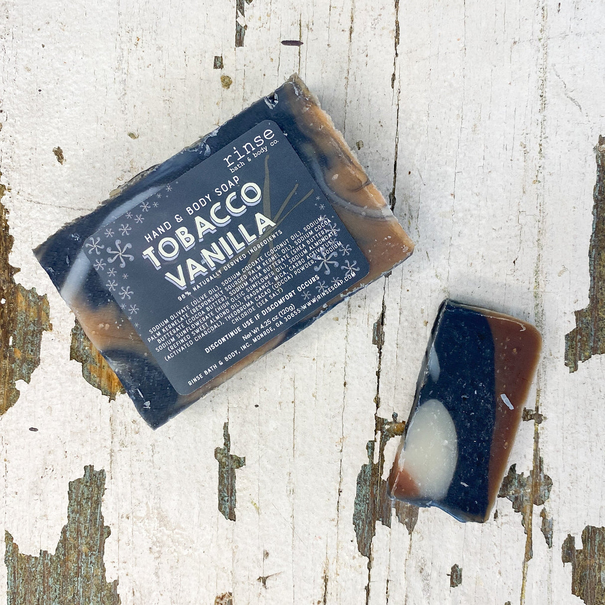 Rinse Tobacco Vanilla natural bath & body product - handmade with care - detail view