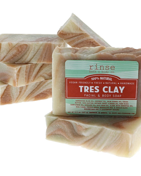 Tres Clay handmade natural bar soap from Rinse - paraben-free since 2003