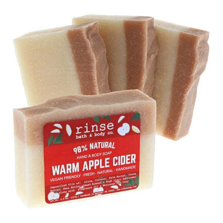 Warm Apple Cider Soap on white — natural handmade, Rinse Bath & Body Co.