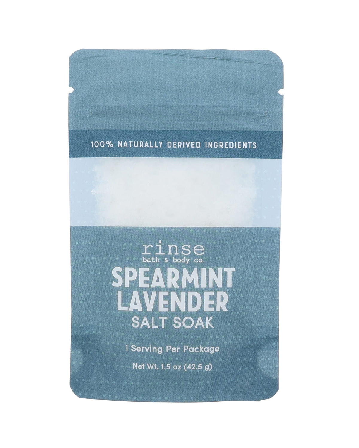 Spearmint Lavender natural bath soak from Rinse - therapeutic bath salts