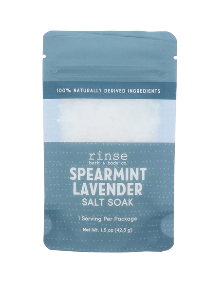 Spearmint Lavender natural bath soak from Rinse - therapeutic bath salts