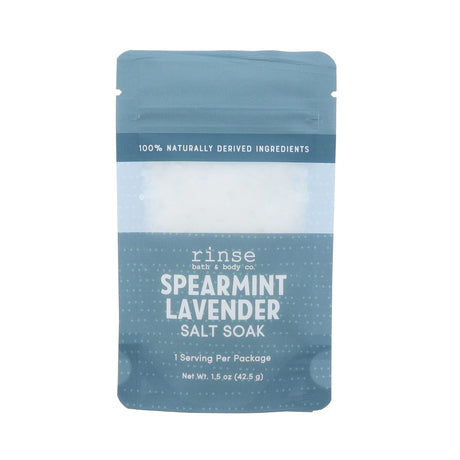 Spearmint Lavender natural bath soak from Rinse - therapeutic bath salts