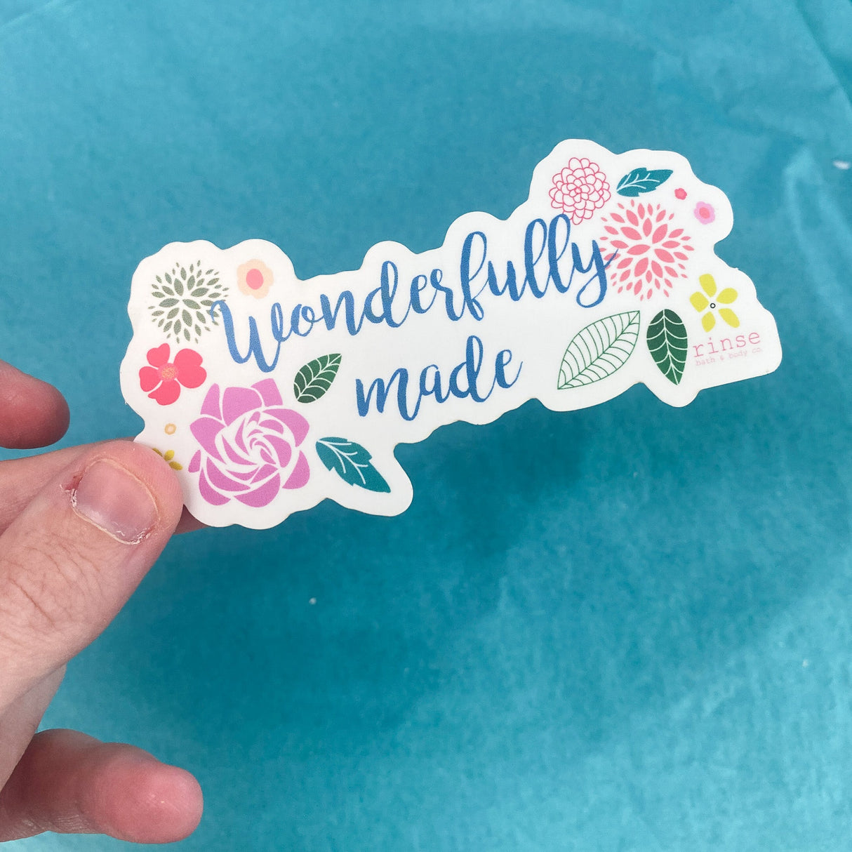 Wonderfully Made Sticker from Rinse - family-made since 2003 - lifestyle shot