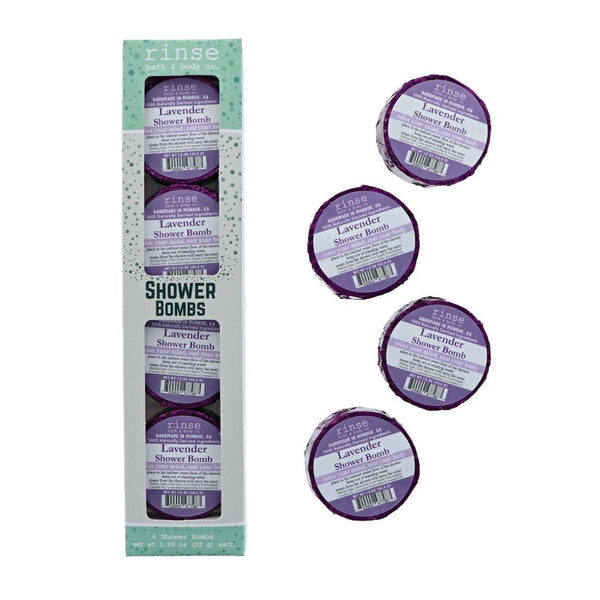 4 Pack Shower Bomb Box - Lavender - Rinse Bath & Body