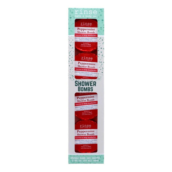 4 Pack Shower Bomb Box - Peppermint - Rinse Bath & Body