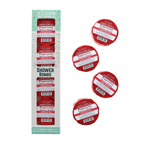 Natural aromatherapy shower steamer | 4 Pack Peppermint | Rinse Bath & Body Co.