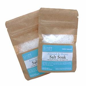 Almond Honey natural bath soak from Rinse - therapeutic bath salts - alternate angle