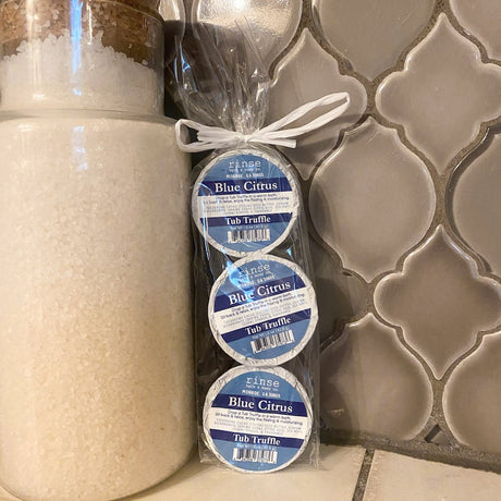 Natural bath bomb | 3pk Blue Citrus Bundle | Rinse Bath & Body Co. - alternate angle