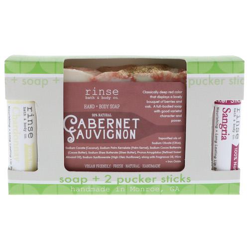 Cabernet natural bath and body gift set from Rinse - ready to gift