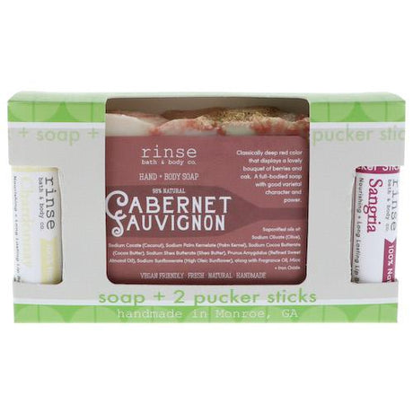 Cabernet natural bath and body gift set from Rinse - ready to gift