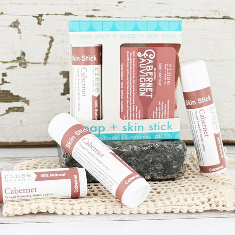 Handmade Cabernet natural bath and body gift set - naturally derived - alternate angle