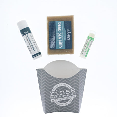 Handmade Dead Sea Mud natural bath and body gift set - naturally derived - detail view