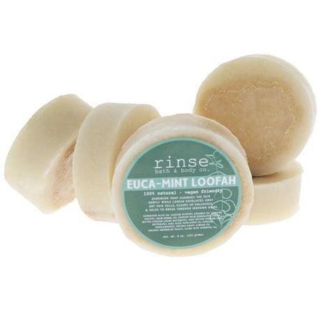 Rinse Euca Mint Loofah handmade natural bar soap - moisturizing and gentle