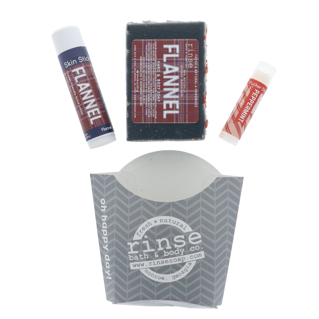 Rinse Flannel Fry Box Bundle - handmade natural product - detail view