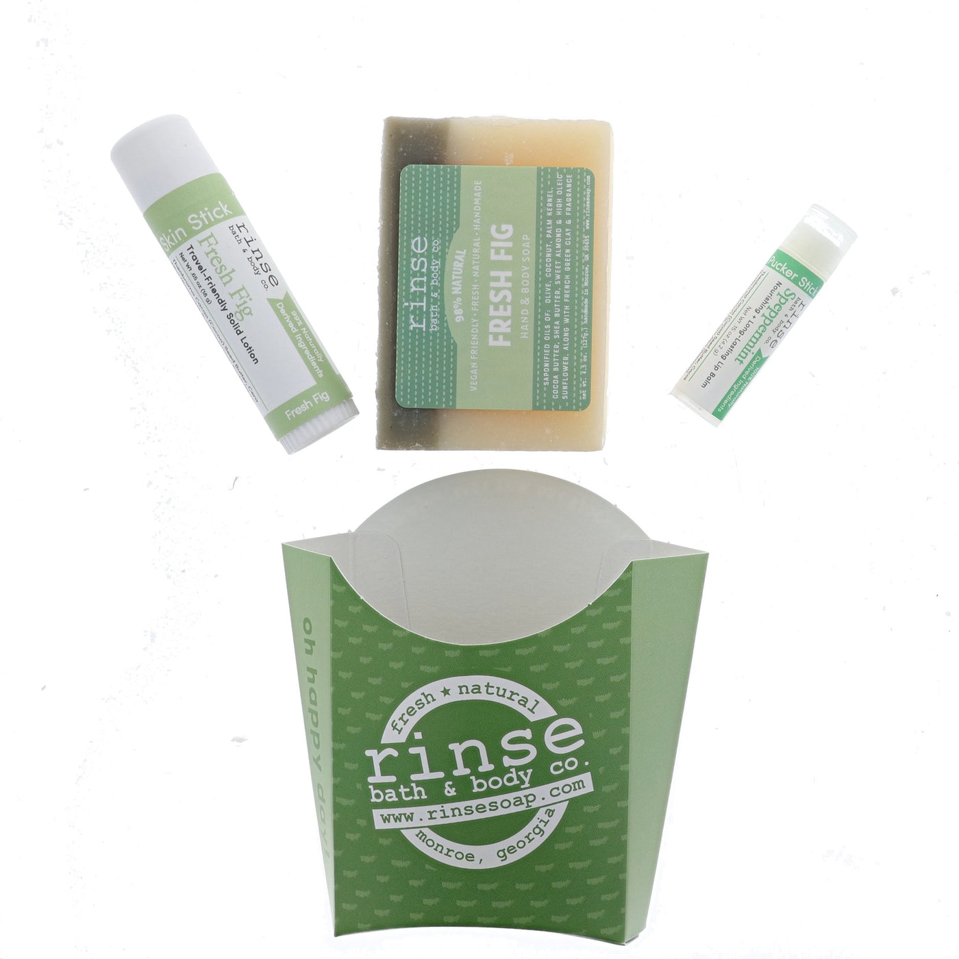 Rinse Fresh Fig natural bath and body gift set - curated gift collection - alternate angle