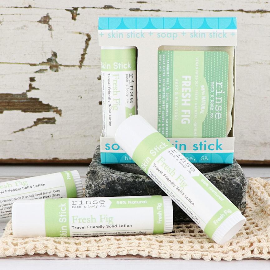Rinse Fresh Fig natural bath and body gift set - curated gift collection - alternate angle