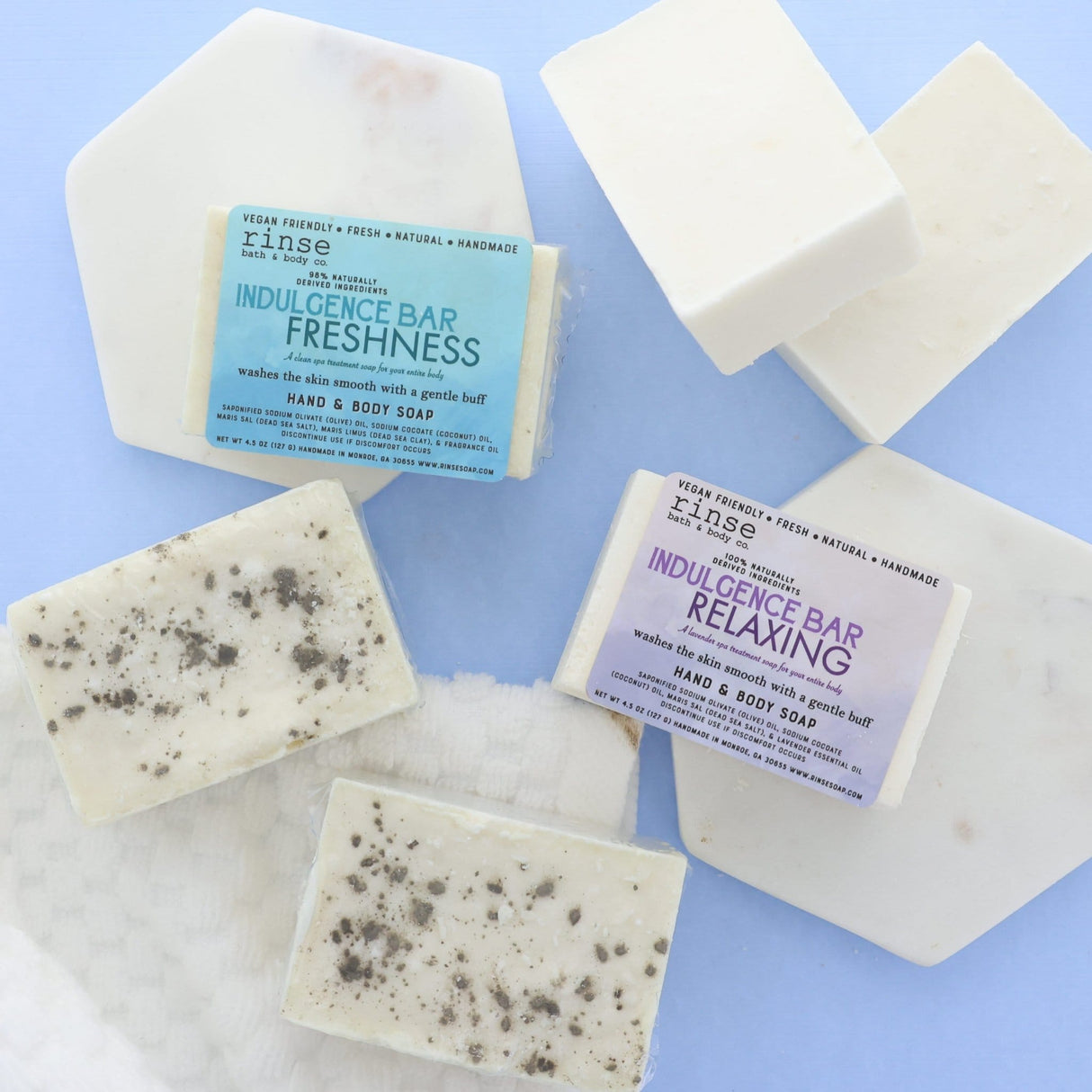 handmade natural bar soap in Indulgence Bar Relaxing by Rinse Bath & Body - alternate angle