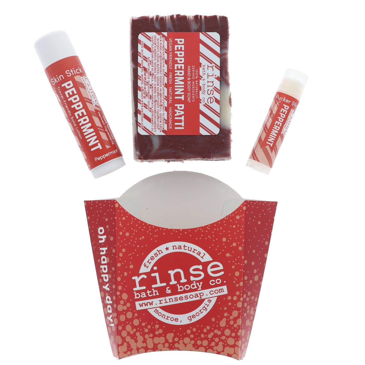 Handmade Peppermint natural bath and body gift set - naturally derived - alternate angle