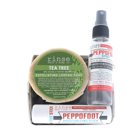 Rinse Peppofoot Bundle natural bath and body gift set - curated gift collection