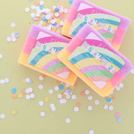 Natural handmade natural bar soap | Rainbow Sherbet | Rinse Bath & Body Co. - lifestyle shot