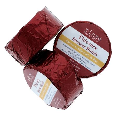 aromatherapy shower steamer in Thievery by Rinse Bath & Body - detail view