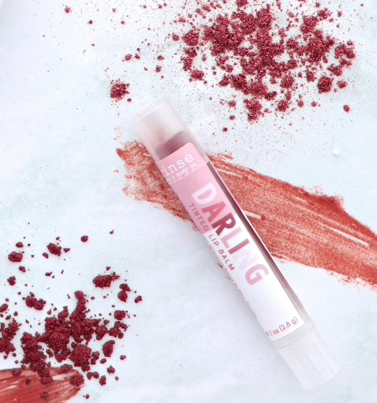 Handmade Darling tinted natural lip balm - naturally derived - lifestyle shot