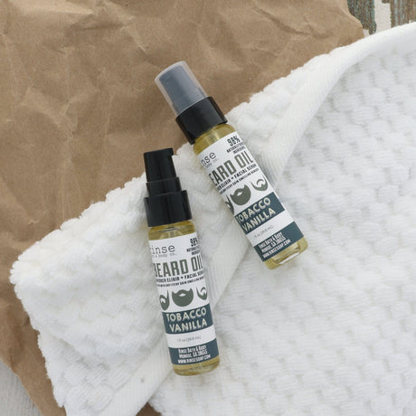 Tobacco Vanilla natural facial oil serum from Rinse - lightweight face serum - detail view
