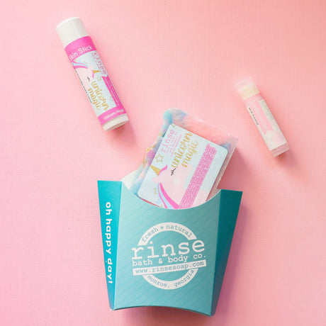 Rinse Unicorn natural bath and body gift set - curated gift collection - detail view