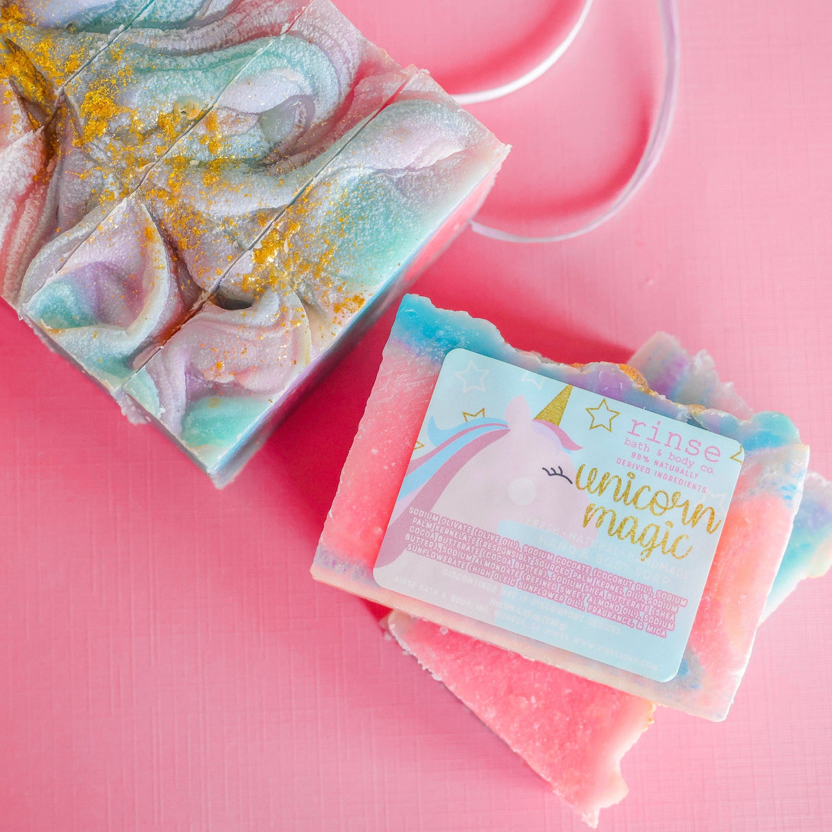 Handmade Unicorn handmade natural bar soap - naturally derived - detail view
