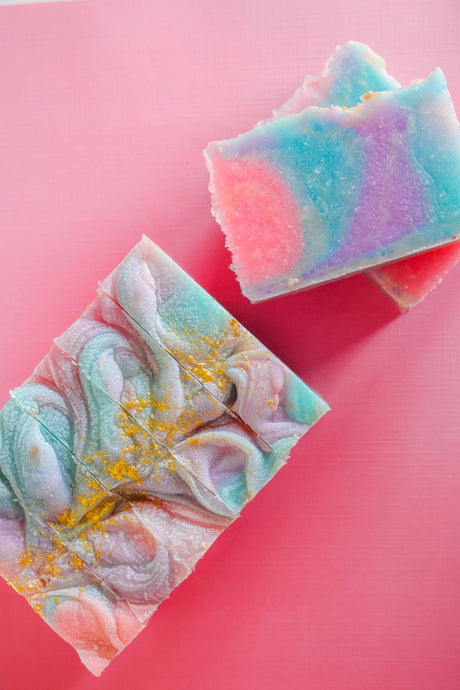 handmade natural bar soap in Unicorn by Rinse Bath & Body - alternate angle