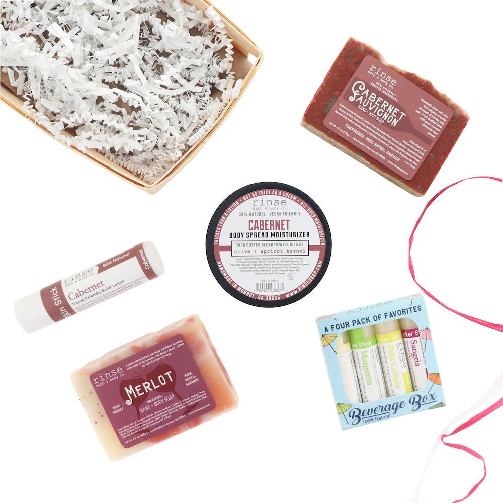 Natural Bath & Body Collection natural bath and body gift set from Rinse - ready to gift - alternate angle