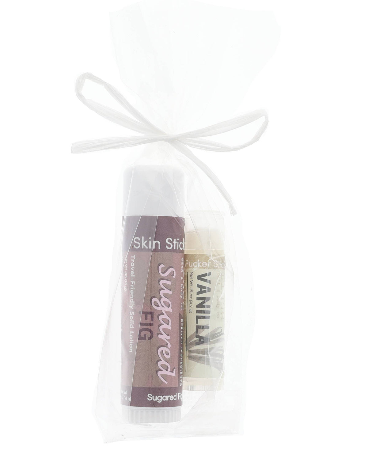 Sugared Fig & Vanilla Gift Set | Solid Lotion + Lip Balm | Holiday Skin Stick & Pucker Stick | Rinse