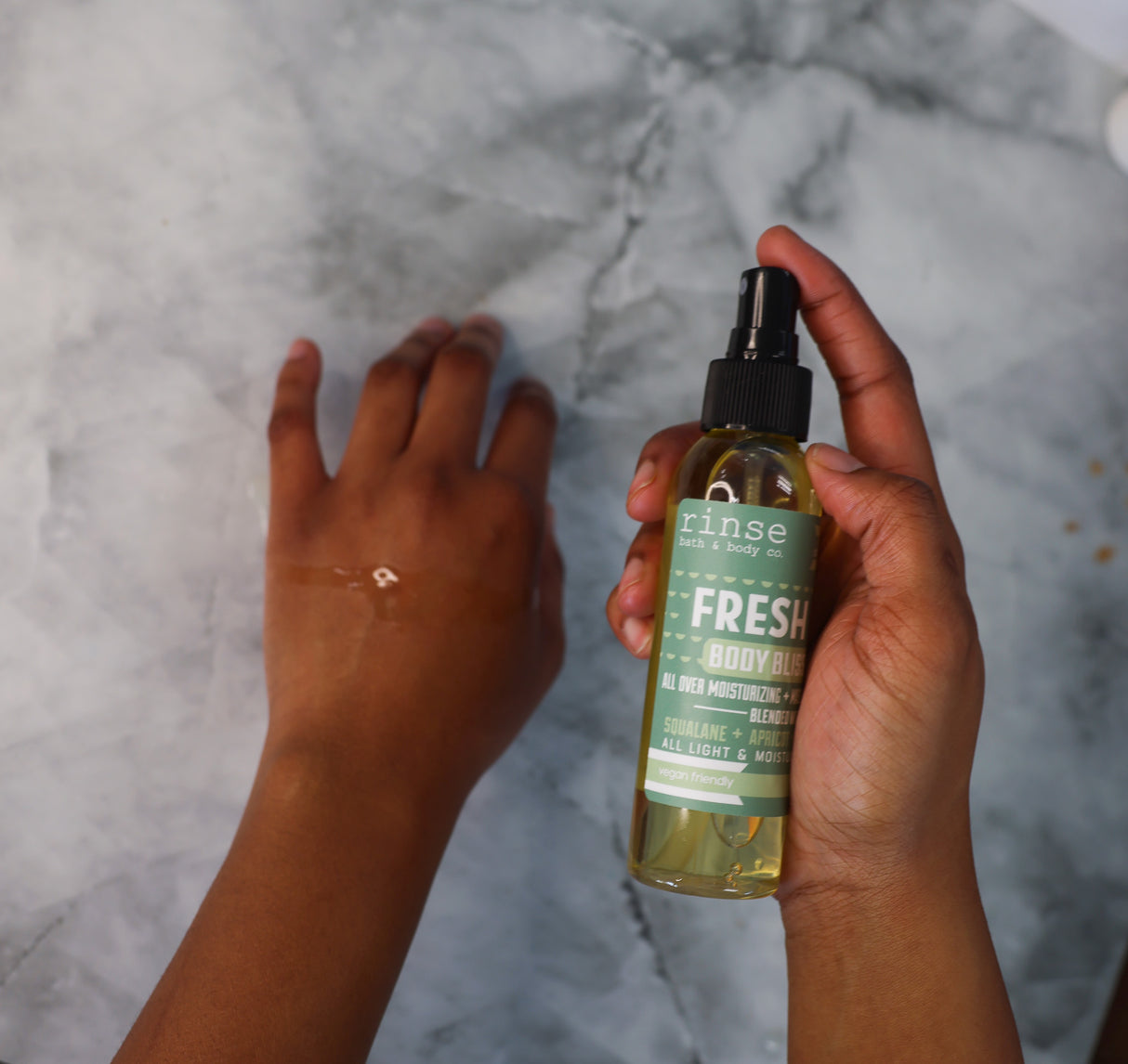 natural body oil in Fresh Fig by Rinse Bath & Body - alternate angle