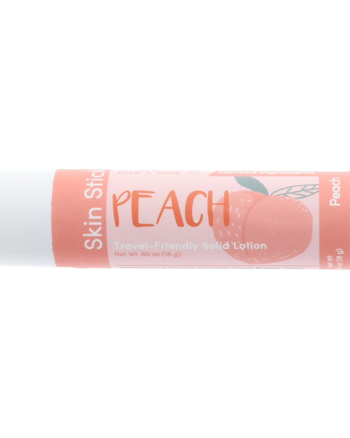 Peach solid lotion stick — ripe Georgia peach in a twist-up bar of concentrated moisture. Rinse Bath & Body Co.