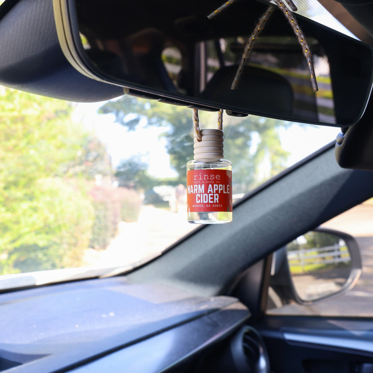 Warm Apple Cider Car Diffuser in use — Rinse Bath & Body Co.