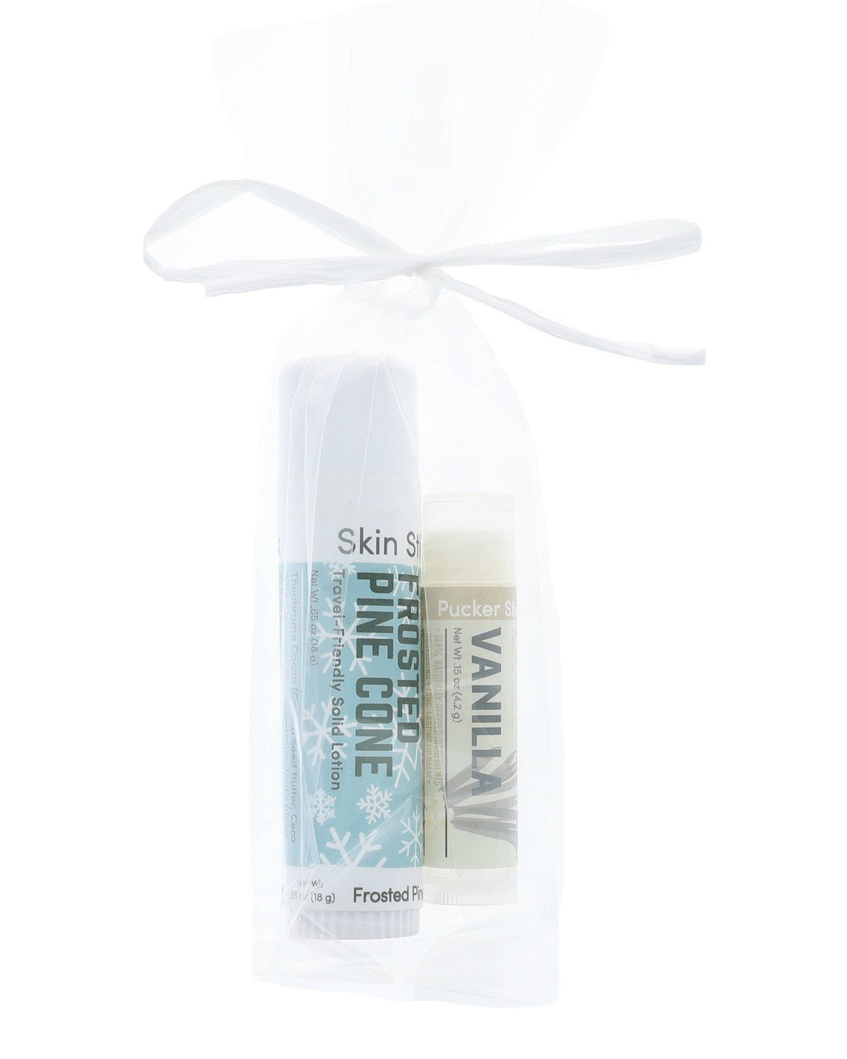 Frosted Pine Cone Gift Set | Solid Lotion + Lip Balm Sticks | Holiday Gift Favorite | Rinse