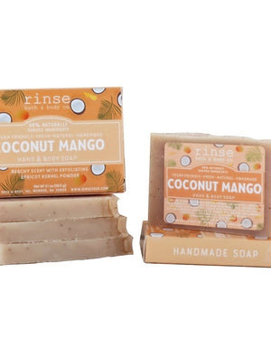 Coconut Mango handmade natural bar soap by Rinse Bath & Body