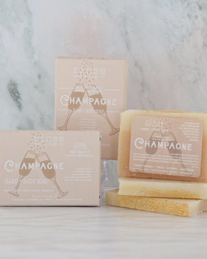 handmade natural bar soap in Champagne by Rinse Bath & Body - detail view