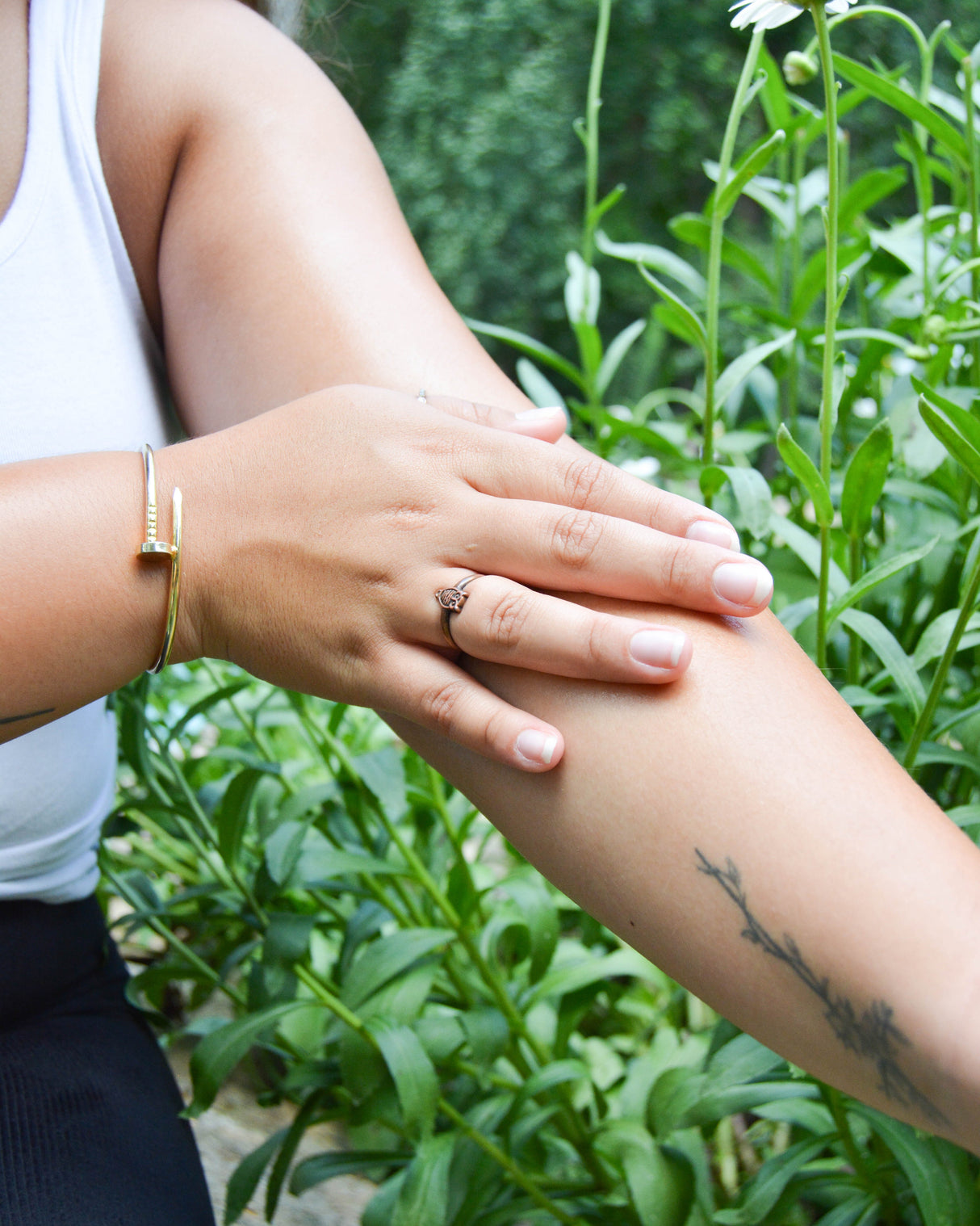 Spearmint Lavender Body Oil — in-use