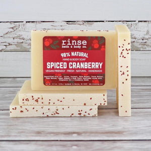 Rinse Spiced Cranberry handmade natural bar soap - moisturizing and gentle - alternate angle