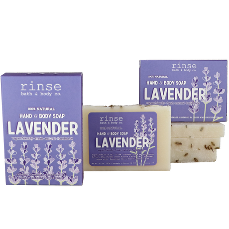 Rinse Lavender handmade natural bar soap - moisturizing and gentle
