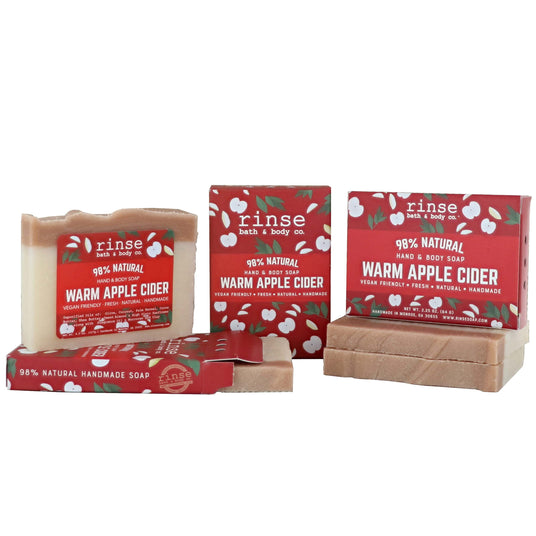Warm Apple Cider Mini Soap on white — natural handmade, Rinse Bath & Body Co.