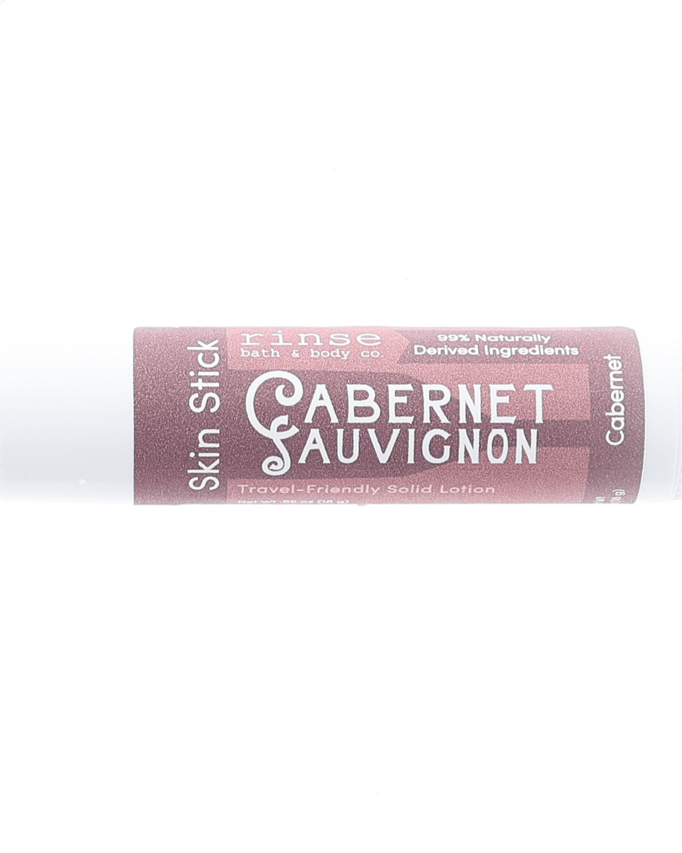 Cabernet Skin Stick — travel-friendly solid lotion in a twist-up tube. Rinse Bath & Body Co.