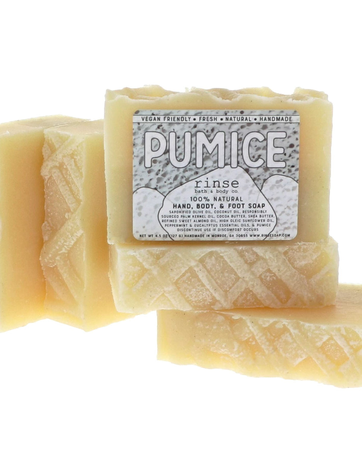 Rinse Pumice handmade natural bar soap - moisturizing and gentle