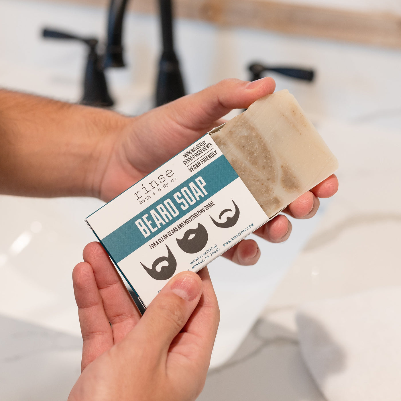 Beard Bar Facial handmade natural bar soap from Rinse - paraben-free since 2003 - alternate angle